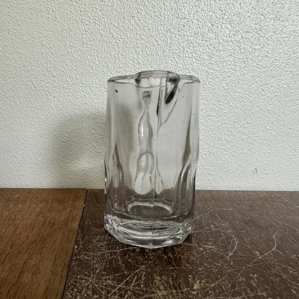 Vintage‎ Clear Pressed Glass Creamer Pitcher with handle